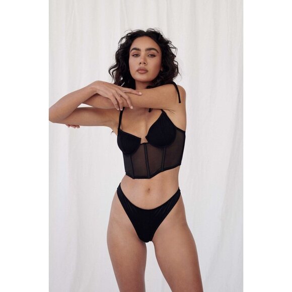 KAT THE LABEL Femme Bustier in Black Medium Womens Strapless Corset - Picture 13 of 14